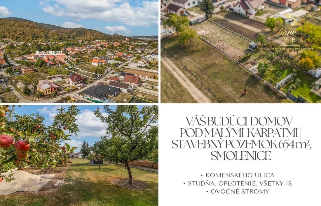 Váš budúci domov pod malými karpatmi | stavebný pozemok 654 m², Smolenice