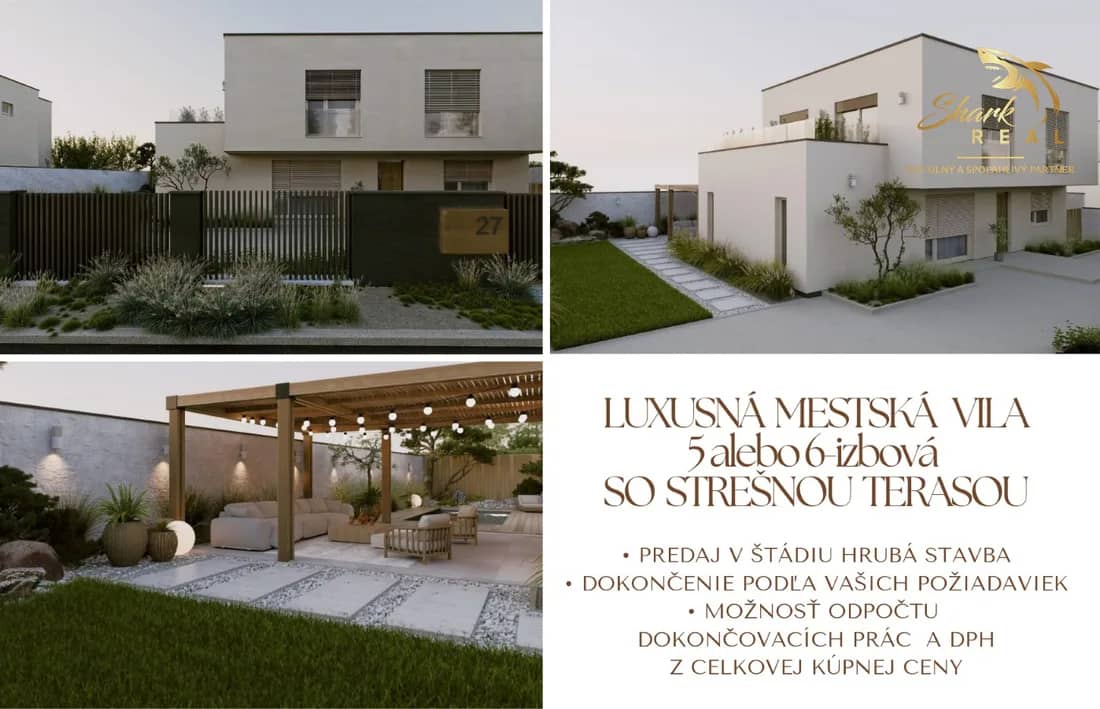 Luxusná mestská 5-izbová vila so strešnou terasou | Senec – kysucká ulica